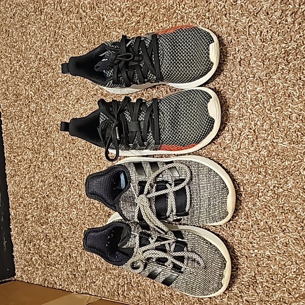 2 Pair Adidas Youth Size 2 Sneakers
